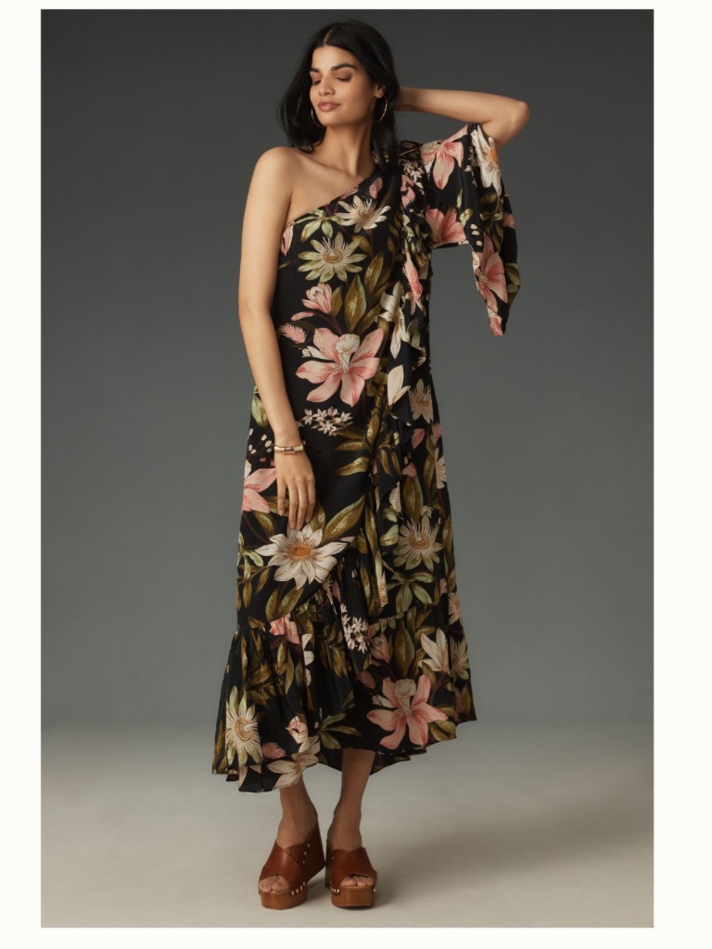 Farm Rio One-shoulder Ruffle-hem dress - Picture 3 of 7